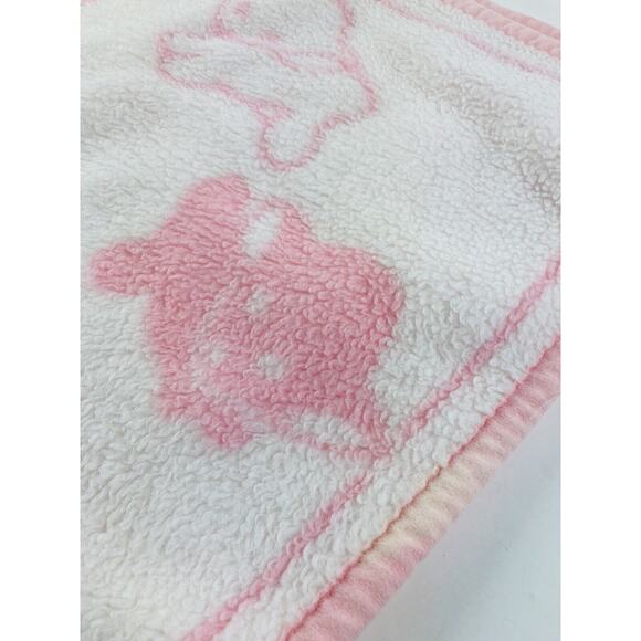 Vintage Dolan Reygers Acrylic Plush Baby Blanket Sheep Pink W. Germany Lovey - Picture 6 of 12